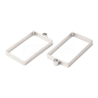 Non-Tarnish 304 Stainless Steel Open Back Bezel Rectangle Pendants STAS-Z040-06A-P-1