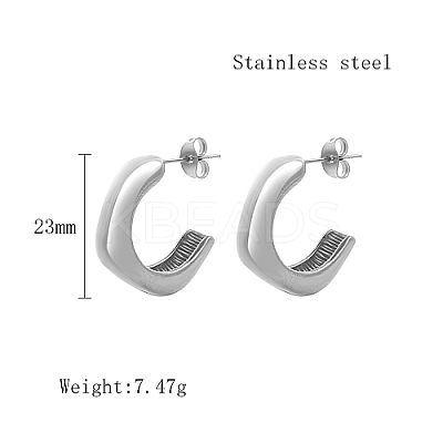 Non-Tarnish 304 Stainless Steel Stud Earrings for Women QX9021-13-1