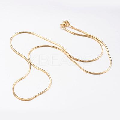 Brass Snake Chain Necklaces MAK-L009-01G-1