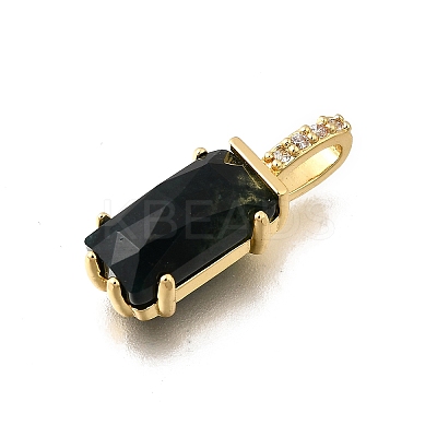 Natural Indian Agate Faceted Rectangle Pendants KK-F899-03A-G-1