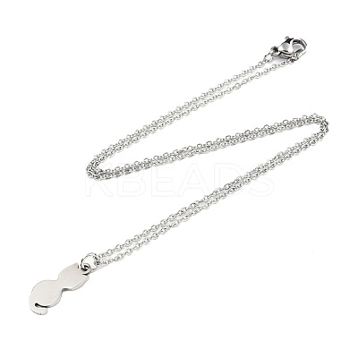 Non-Tarnish 201 Stainless Steel Kitten Pendant Necklaces NJEW-T009-JN125-40-1-1