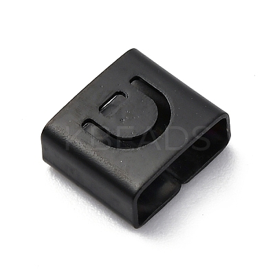 Ion Plating(IP) 304 Stainless Steel Square Slide Charms STAS-L132-01D-B-1