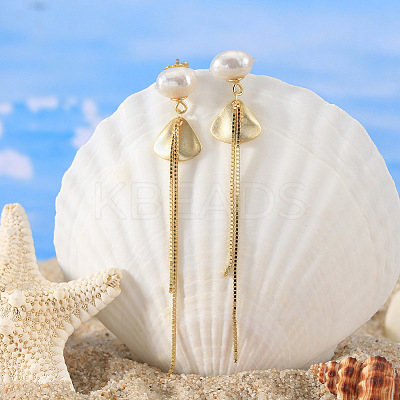 Natural Baroque Pearl Stud Earrings EJEW-Z041-06G-1