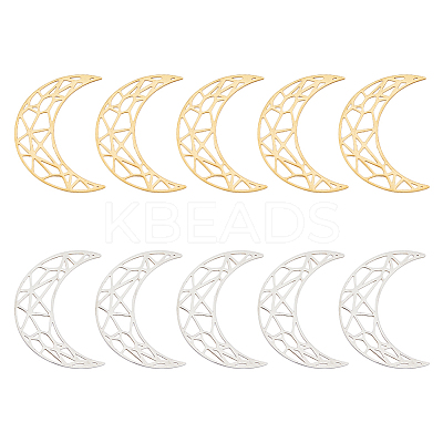 12Pcs 2 Colors 201 Stainless Steel Filigree Joiners Links STAS-DC0014-36-1