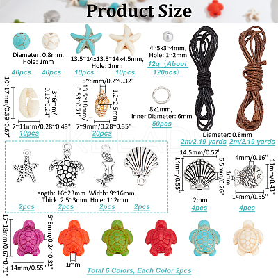 DIY Synthetic Turquoise Bracelet Necklace Making Kit DIY-PH0022-47-1