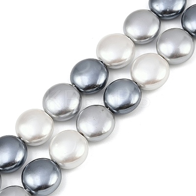 Electroplated Shell Pearl Beads Strands BSHE-H113-02B-1