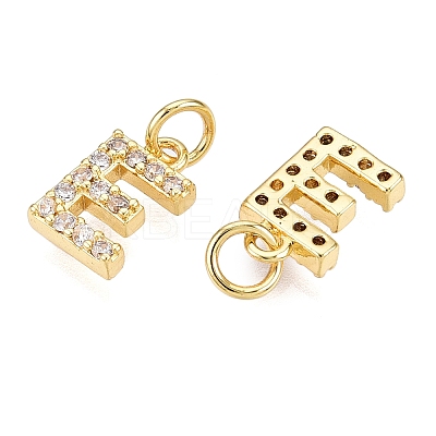 Brass Micro Pave Clear Cubic Zirconia Charms KK-ZX025-07E-1