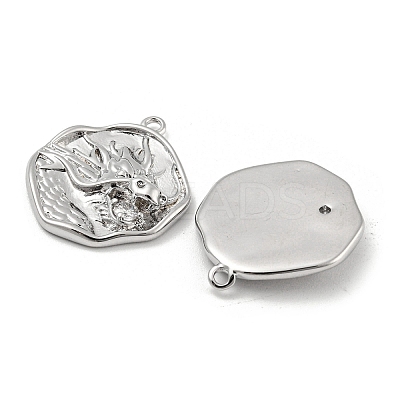 Brass Micro Pave Cubic Zirconia Pendants KK-P258-19P-01-1