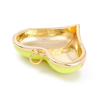 Brass Enamel Pendants KK-P201-24G-G-1