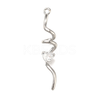 Brass Micro Pave Cubic Zirconia Pendants KK-M301-14P-1