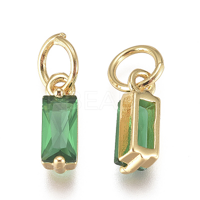 Brass Micro Pave Cubic Zirconia Charms ZIRC-F111-03G-07-1