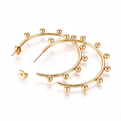 304 Stainless Steel Stud Earrings X-EJEW-E258-07B-G-1