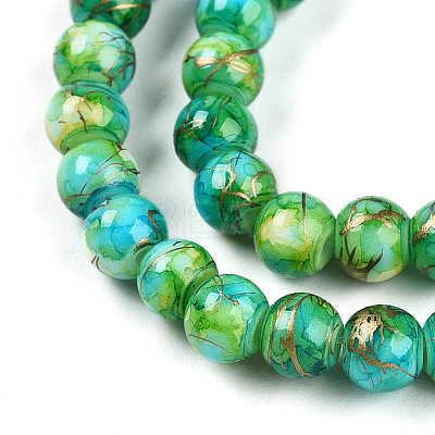 Baking Paint Glass Beads Strands DGLA-N003-6mm-B04-1