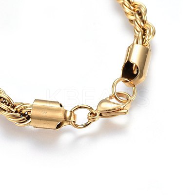 304 Stainless Steel Rope Chain Bracelets X-BJEW-H574-04G-1