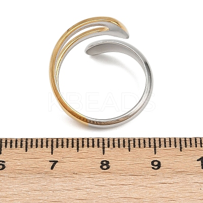 Adjustable 304 Stainless Steel Cuff Rings for Women RJEW-B135-01GP-01-1
