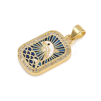 Brass Micro Pave Cubic Zirconia Pendants KK-D424-21D-G-1