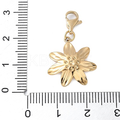 304 Stainless Steel Flower Pendant Decoration STAS-S165-27G-1