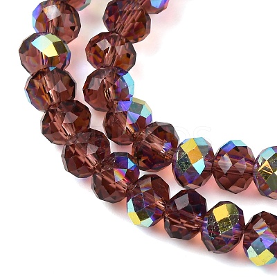 Electroplate Transparent Glass Beads Strands EGLA-A046-01B-14-1