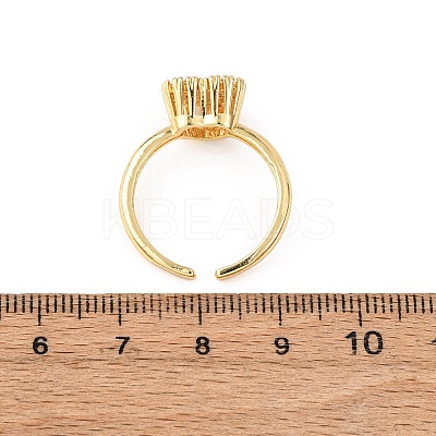 Adjustable Brass Micro Pave Cubic Zirconia Cuff Rings for Women RJEW-B139-01G-1