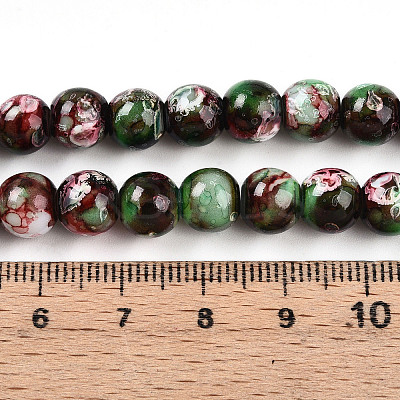 Baking Paint Glass Beads Strands DGLA-N003-8mm-A09-1