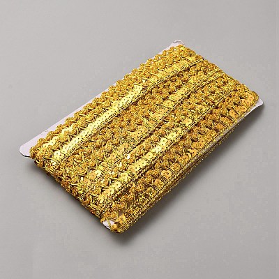 13M Metallic Lace Trim Ribbon with Paillettes OCOR-WH0070-123B-1