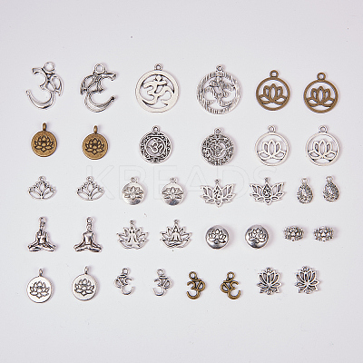 Tibetan Style Alloy Yoga Theme Pendants TIBE-SC0002-01-1