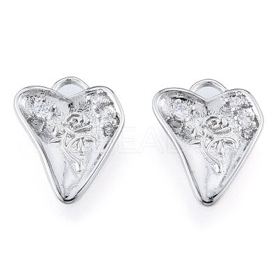 Brass Micro Pave Clear Cubic Zirconia Pendants KK-N216-579P-1