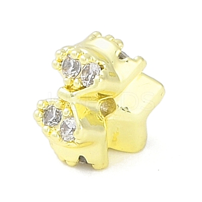 Brass Pave Clear Cubic Zirconia Beads LS-KK-F875-13G-1