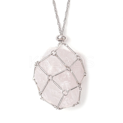 304 Stainless Steel Macrame Pouch Empty Stone Holder Necklace Making NJEW-JN05238-03-1