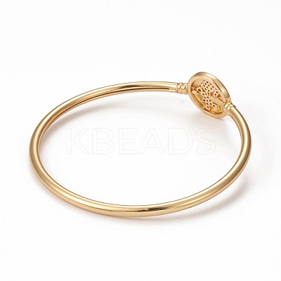 Rack Plating Brass Micro Pave Cubic Zirconia Bangles BJEW-E071-16G-01-1