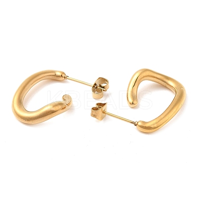 Iron Plating(IP) 304 Stainless Steel Irregular Trapezoid Stud Earings EJEW-M224-06G-1