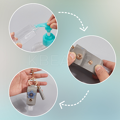 6Pcs 6 Colors ortable Empty Travel Bottle Keychains KEYC-SC0001-57B-1