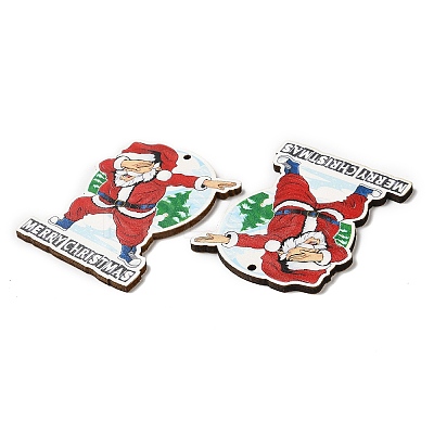 Single Face Christmas Printed Wood Big Pendants WOOD-D025-17-1