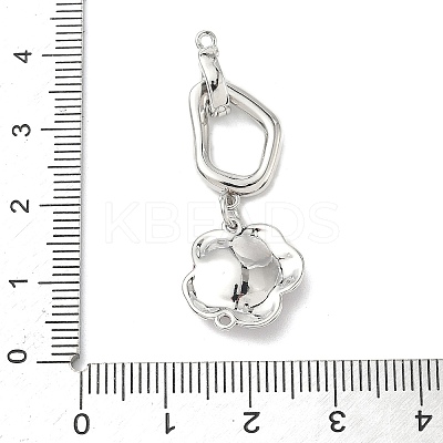 Brass Micro Pave Clear Cubic Zirconia Fold Over Clasps KK-U059-46P-1