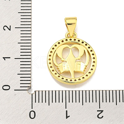Brass Micro Pave Cubic Zirconia Pendants KK-K354-03G-10-1