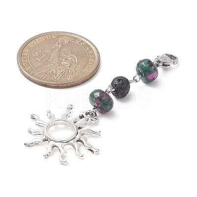Natural & Synthetic Gemstone Pendant Decorations HJEW-JM01045-1