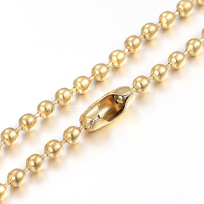 304 Stainless Steel Ball Chain Necklaces Making MAK-I008-01G-B03-1