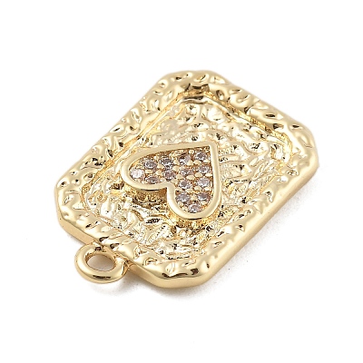 Brass Micro Pave Cubic Zirconia Pendants KK-D283-30G-01-1