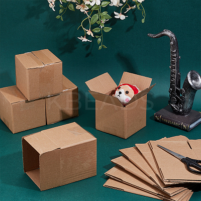 Square Kraft Paper Necklace Earring Storage Gift Boxes CON-WH0095-91-1