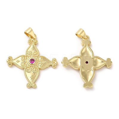 Brass Micro Pave Cubic Zirconia Pendants KK-M246-43G-1