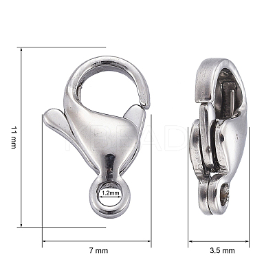 Tarnish Resistant 304 Stainless Steel Lobster Claw Clasps LS-X-STAS-AB11-1