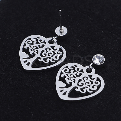 201 Stainless Steel Dangle Stud Earrings LS-EJEW-T008-JN738-1