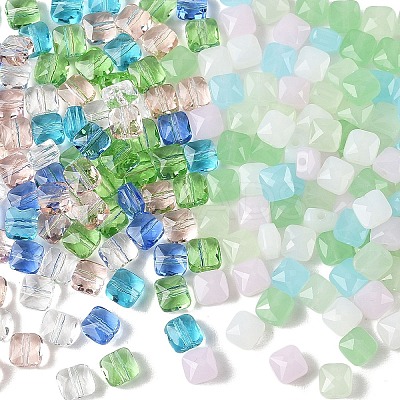 250Pcs 5 Colors Transparent Glass Beads GLAA-YW0005-70-1