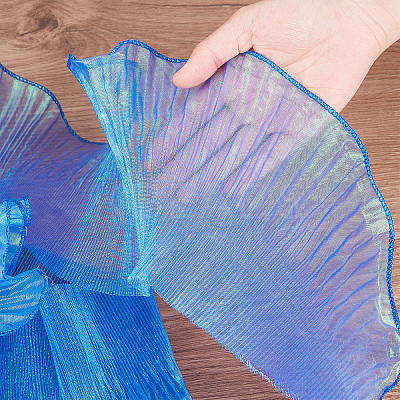 Polyester Organza Ruffled Pleated Lace Fabric Trim OCOR-WH0070-15B-1