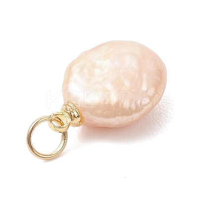 Natural Baroque Keshi Pearl Pendants PALLOY-JF04920-02-1