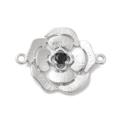 Brass Pave Glass Connector Charms KK-Z073-32P-02-1