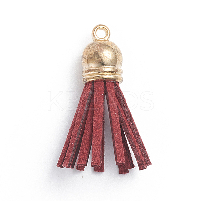 Faux Suede Cord Tassels Pendant Decorations HJEW-WH0006-18J-1