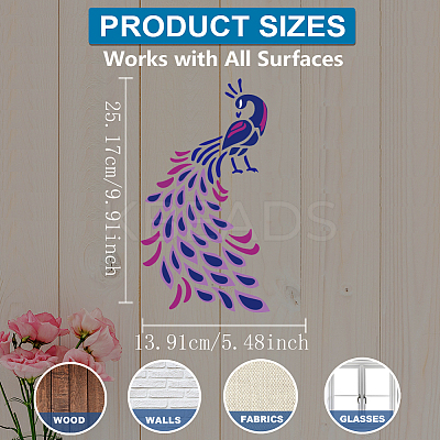 2Pcs PET Hollow Out Drawing Painting Stencils DIY-MA0005-56A-1