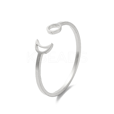 Non-Tarnish 304 Stainless Steel Open Rings LS-STAS-R226-07P-1