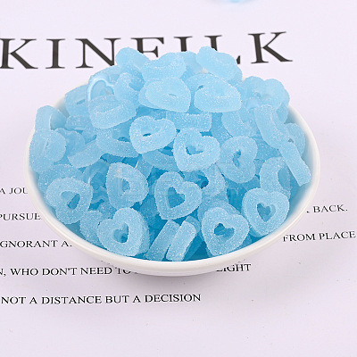 Opaque Resin Cabochons HEAR-PW0002-017E-1
